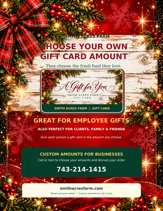 Smith Acres Farm Gift Card - Happy HOLIDAY